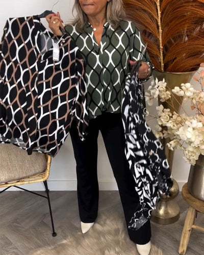 Bluzka Noor z graficznym nadrukiem - stylowa i lekka